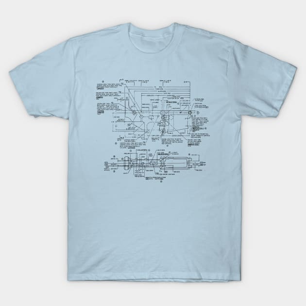 M16 AR15 Lower Receiver Dimensioned Drawing T-Shirt by erock